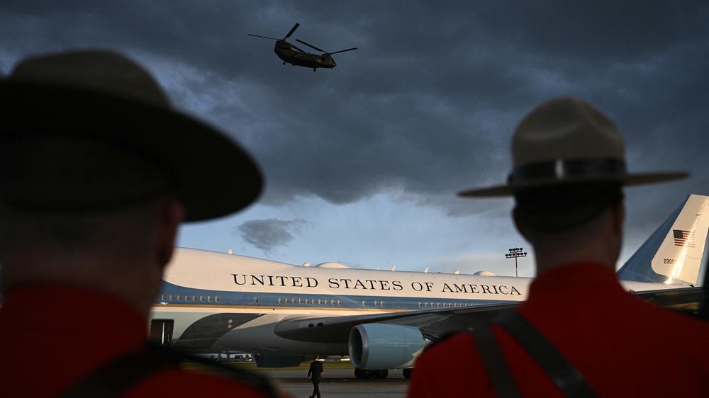 US-Präsident Donald Trump landet in Kanada für den G7-Gipfel.