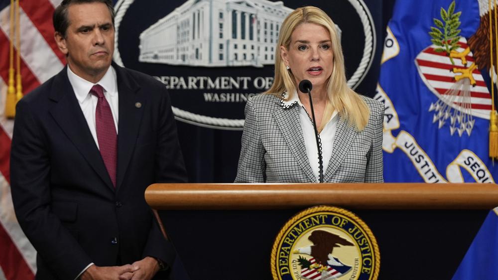  US-Justizministerin Pam Bondi spricht in Washington über Kilmar Abrego Garcia.