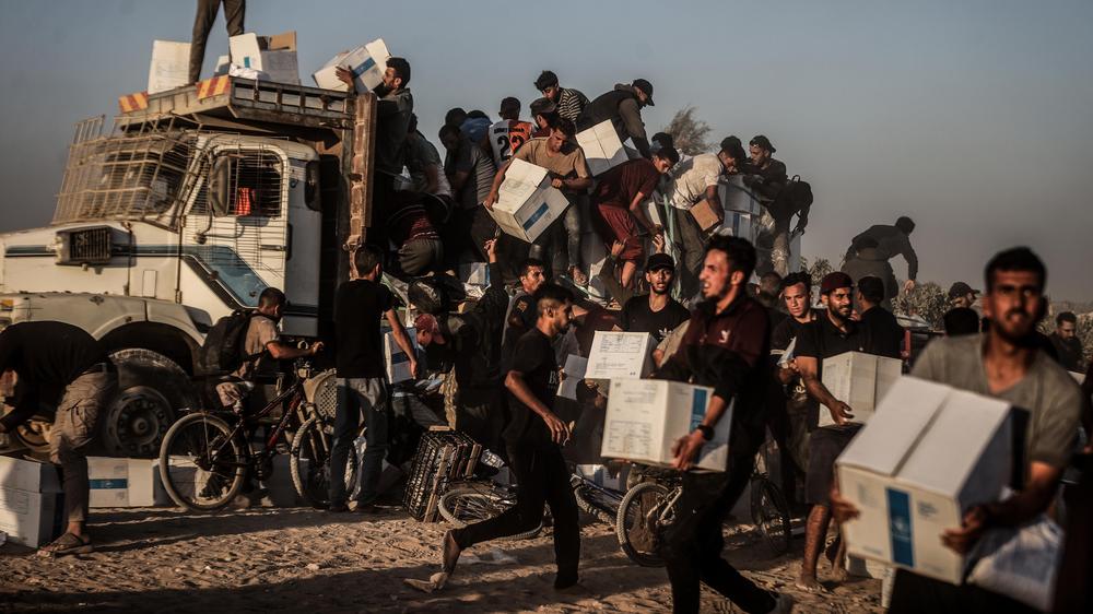  Verteilung von Hilfsgütern in Gaza am 26. Juni