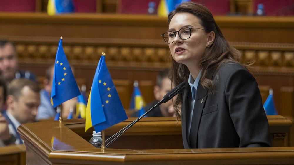  Die 1985 in der Region Tschernihiw geborene Julia Swyrydenko wird neue Regierunschefin der Ukraine.