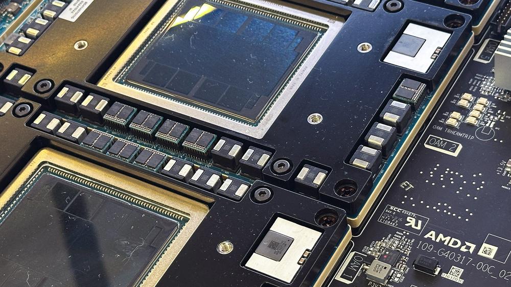  Ein künstlicher Intelligenz-Chip der MI350-Serie von Advanced Micro Devices (AMD)