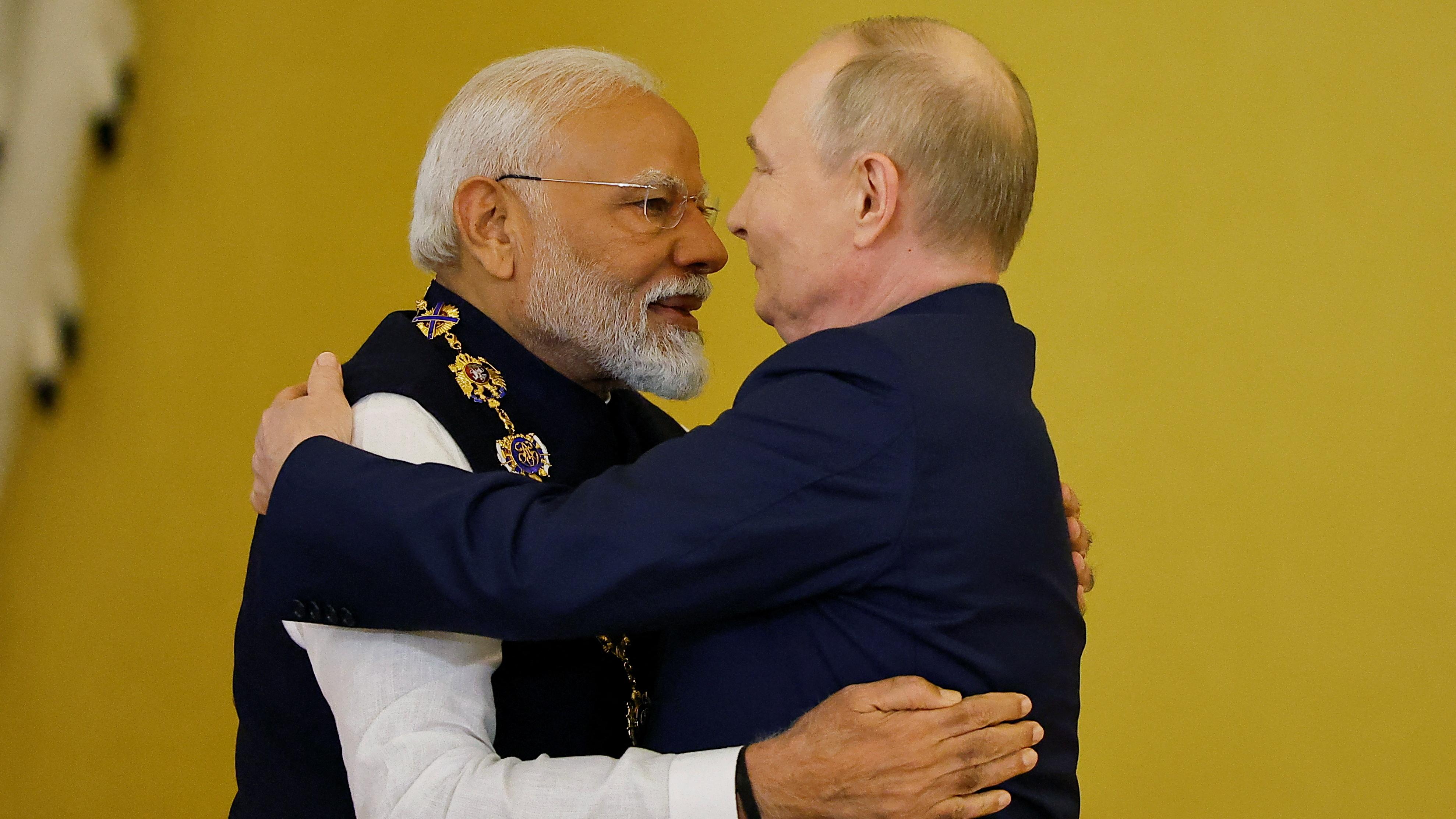 Lage in der Ukraine: Indiens Regierungschef Narendra Modi mit Wladimir Putin im Juli 2024 in Moskau