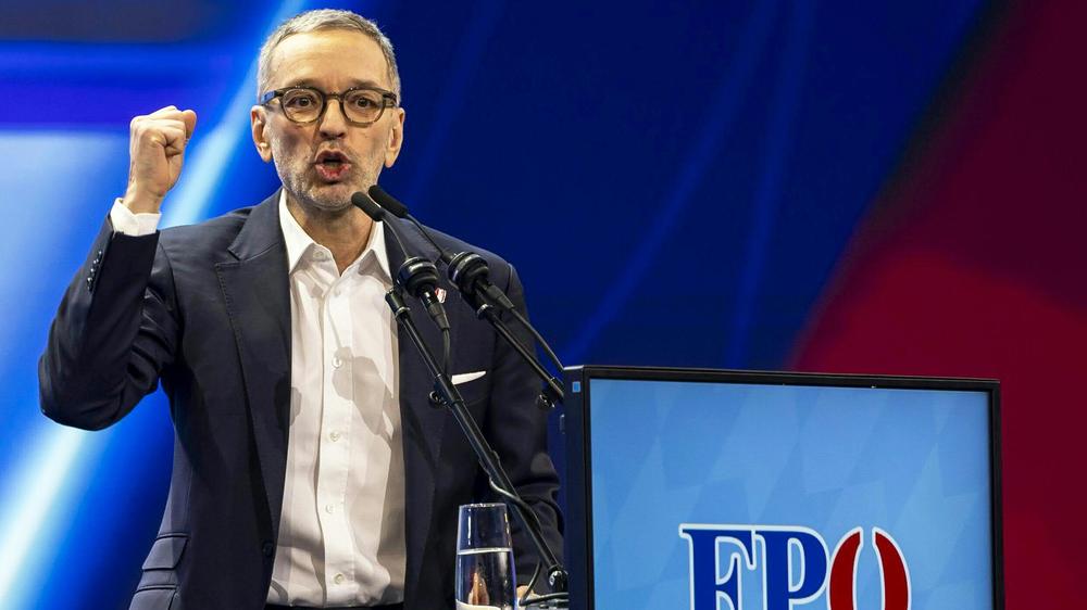 Herbert Kickl: Herbert Kickl, Bundesparteiobmann der FPÖ, beim Neujahrstreffen seiner Partei in Klagenfurt