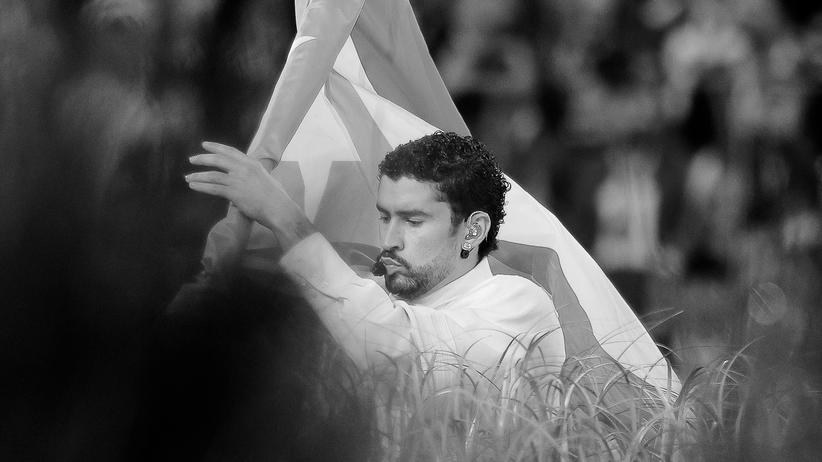 Super-Bowl-Halbzeitshow: Bad Bunny während seines Auftritts beim Superbowl in Santa Clara im Februar 2026