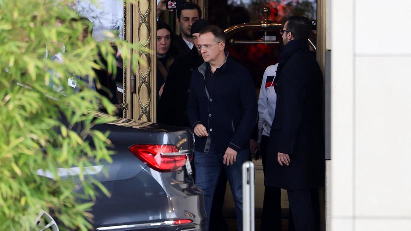 Krieg gegen die Ukraine: Russlands Delegationsleiter Wladimir Medinski nach den Gesprächen in Genf