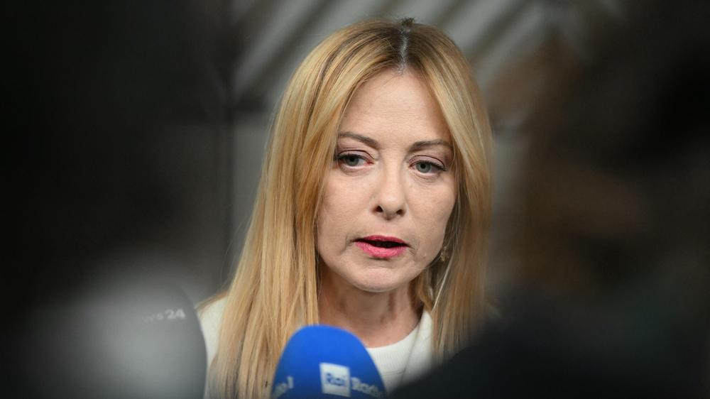  Die italienische Premierministerin Giorgia Meloni Mitte März in Brüssel