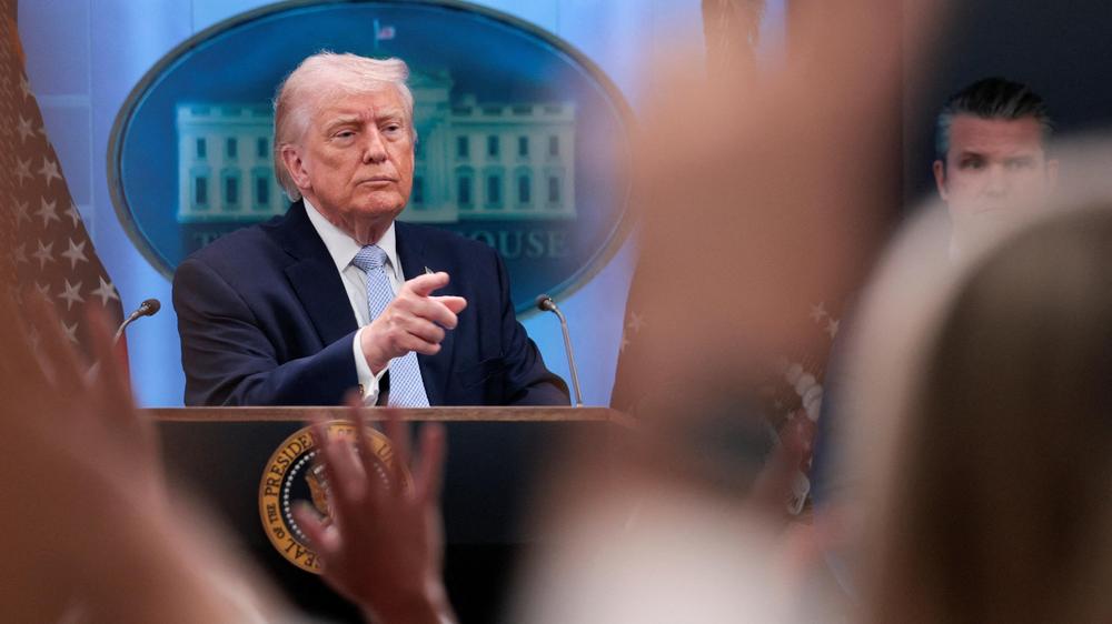 Irankrieg: US-Präsident Donald Trump hält seine erste Pressekonferenz seit Beginn des Irankriegs vor fünf Wochen.