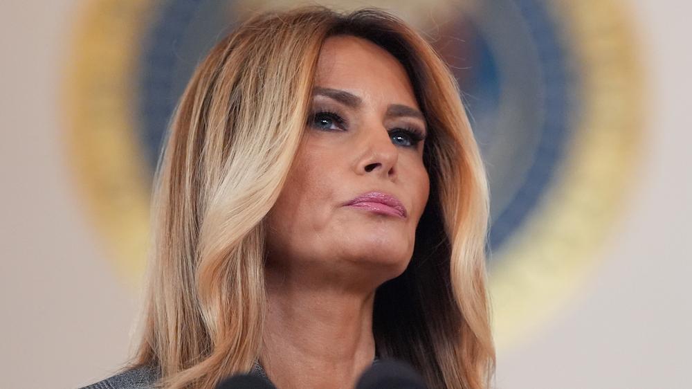  US-Präsidentengattin Melania Trump dementiert in einer Pressekonferenz engere Verbindungen zu Jeffrey Epstein.