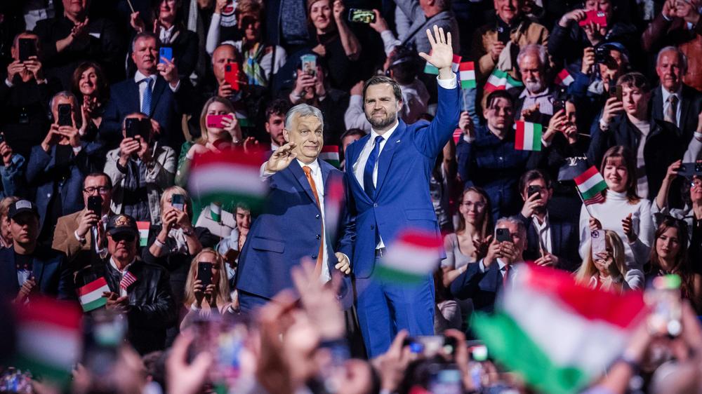  US-Vizepräsident JD Vance und der ungarische Premierminister Viktor Orbán.