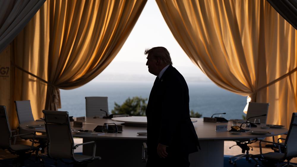 Abkommen zwischen Iran und USA: US-Präsident Donald Trump beim G7-Gipfel in Évian-les-Bains, wo vor allem das Abkommen mit dem Iran im Mittelpunkt stand.