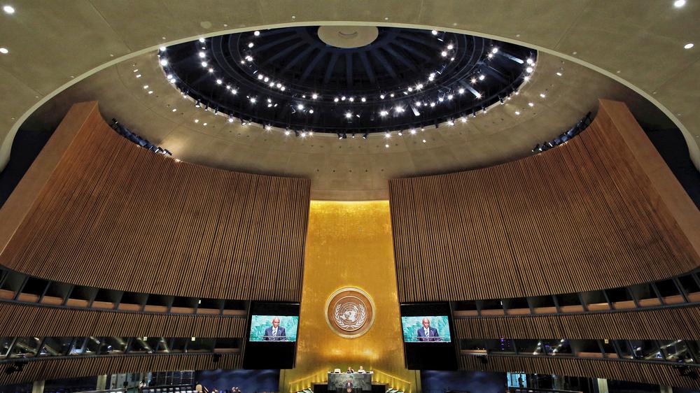 UN-Generalsekretär: Der Plenarsaal der UN-Generalversammlung in New York
