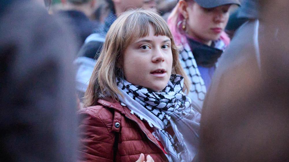 Pro-Palästina Demonstration Berlin Gaza Krieg Greta Thunberg