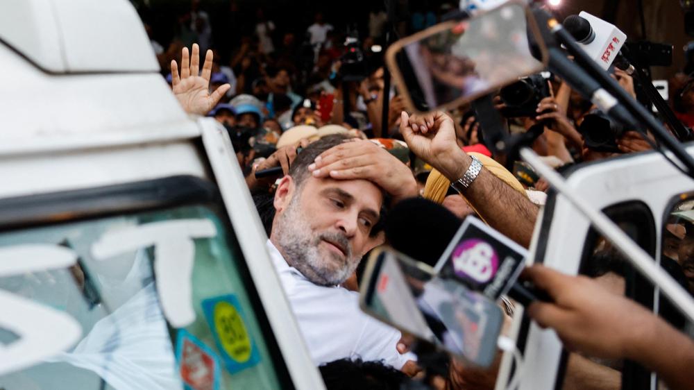 Protest Indien Rahul Gandhi Festnahme Neu-Delhi Kongresspartei