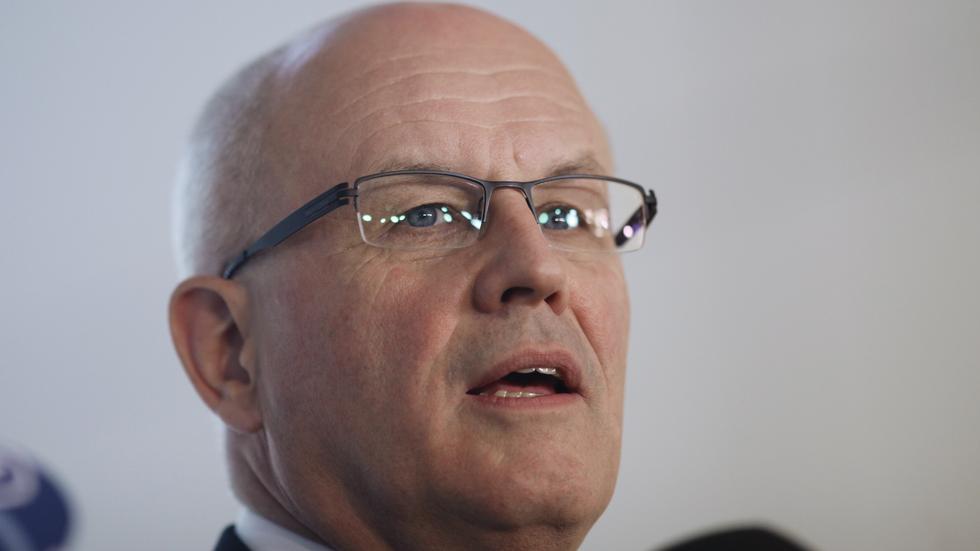 Unionsfraktionschef Volker Kauder bei einem Pressetermin in Berlin