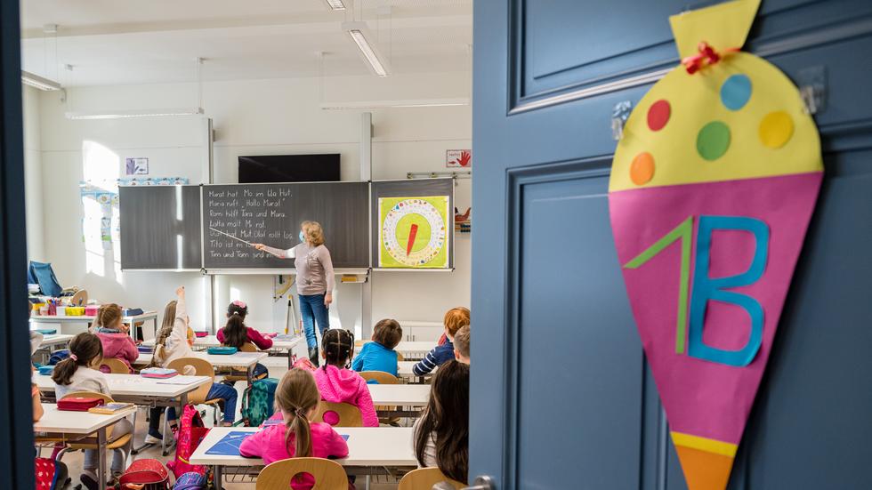 Corona-Politik: Klasse in einer Grundschule in Dresden