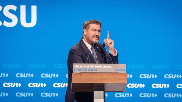 CSU-Parteitag in Augsburg: Markus Söder gegen Bündnisse mit Grünen und BSW auf Bundesebene