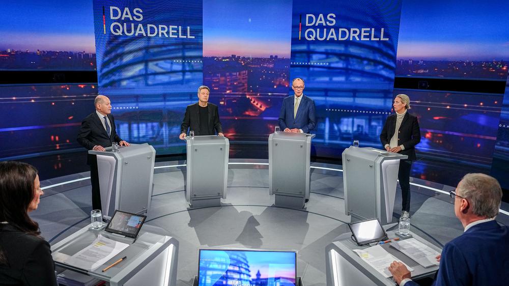 TVQuadrell zur Bundestagswahl Kanzlerkandidaten streiten über