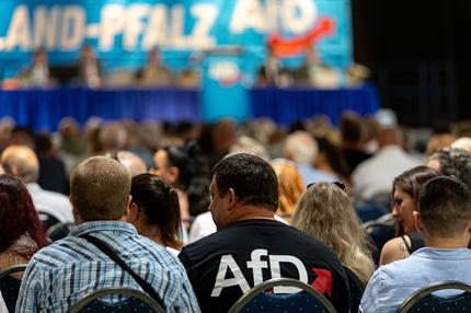 Extremismus: AfD-Delegierte sitzen beim Landesparteitag in Idar-Oberstein. Beim Parteitag stellt die AfD ihre Liste für die Landtagswahlen auf. +++ dpa-Bildfunk +++