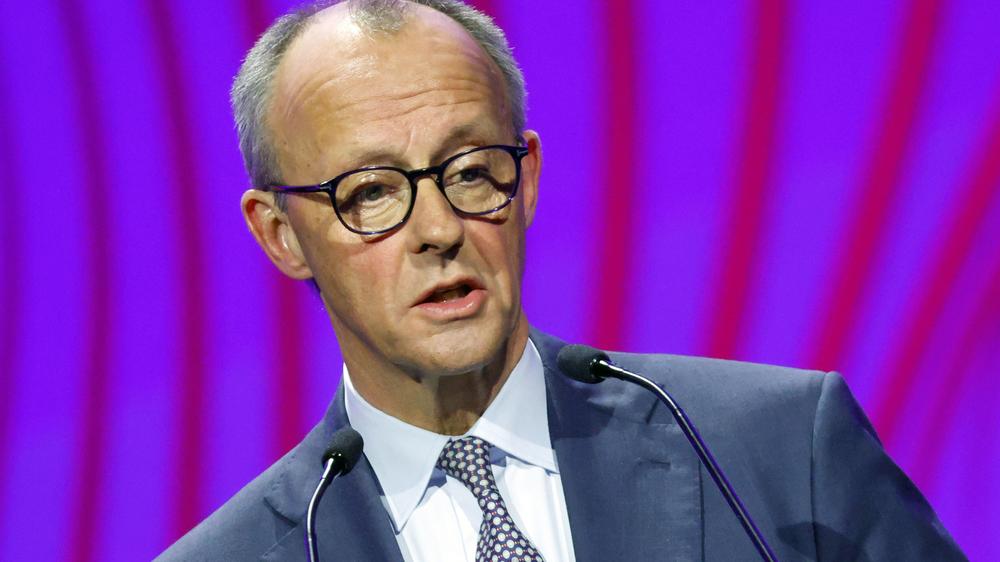  Bundeskanzler Friedrich Merz spricht bei der Eröffnung der Hannover Messe über die Energiekrise und die Versorgungslage in Deutschland.
