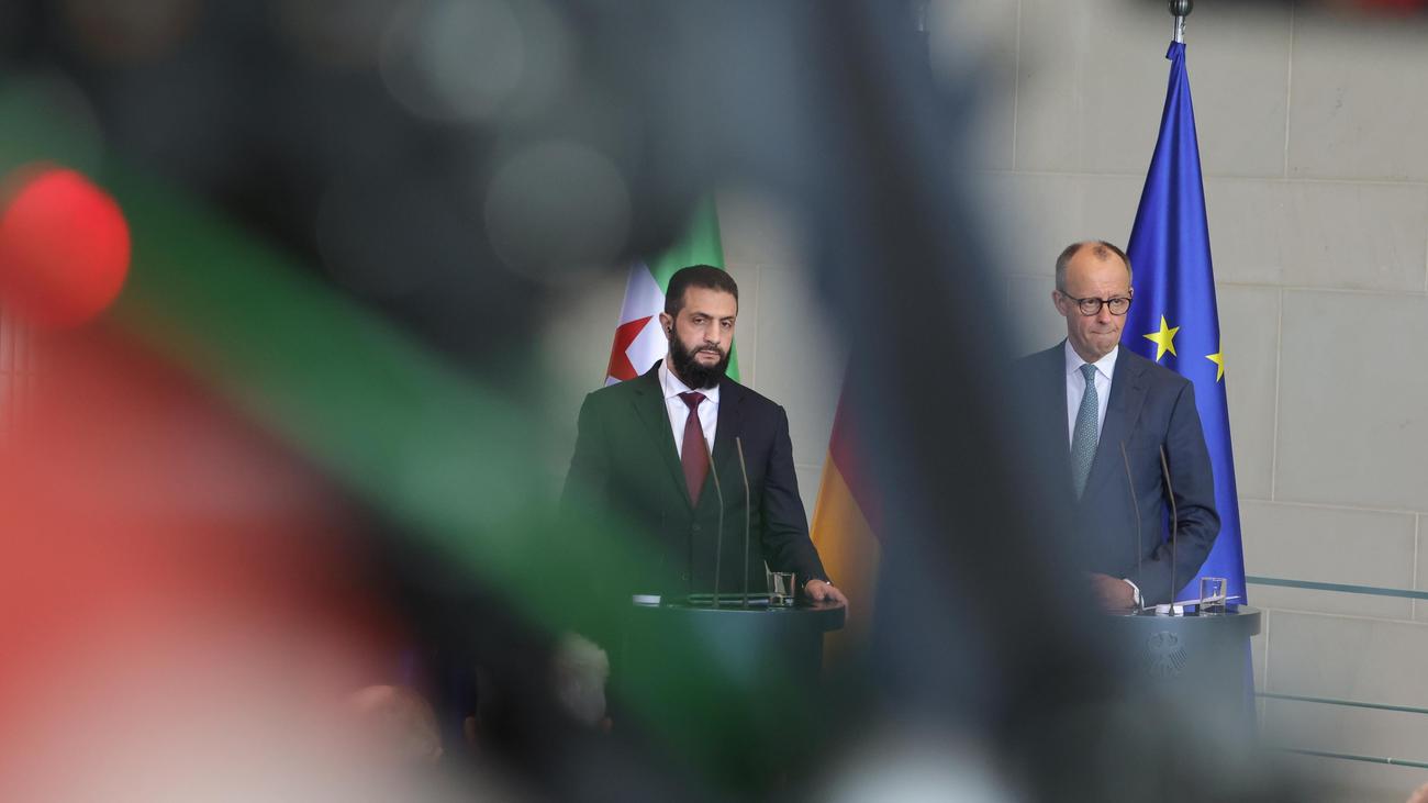 Syrer in Deutschland: So verlief die Pressekonferenz von Friedrich Merz und Ahmed al-Scharaa