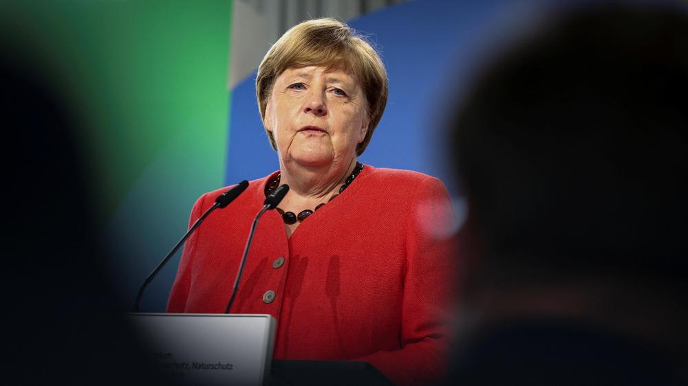 Altkanzlerin: Angela Merkel verlangt mehr Aufmerksamkeit für den Kampf gegen die Erderwärmung.