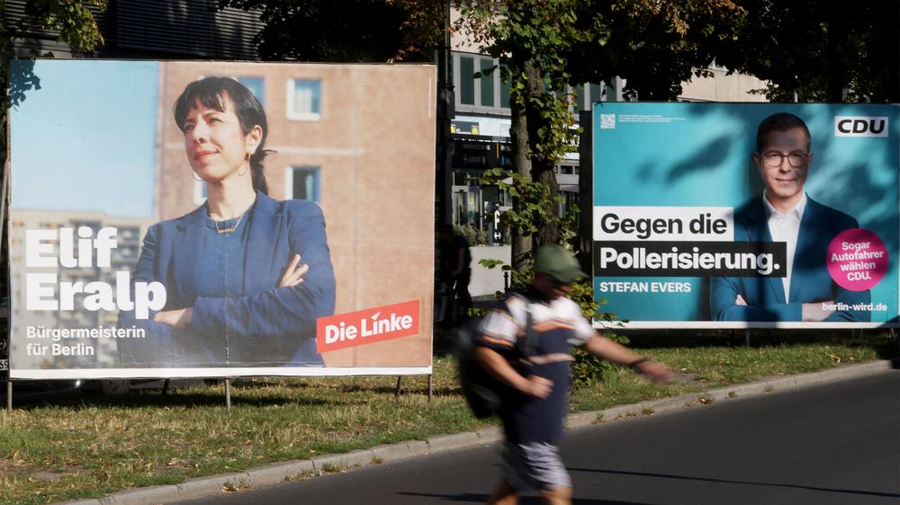 Umfrage Abgeordnetenhauswahl Berlin CDU Linke Stefan Evers Elif Eralp Infratest dimap