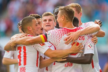 Freude: Die Spieler von RB Leipzig