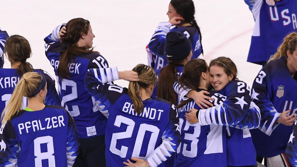 Spitzensport: Die US-amerikanischen Eishockeyfrauen während der Olympischen Spiele in Pyeongchang