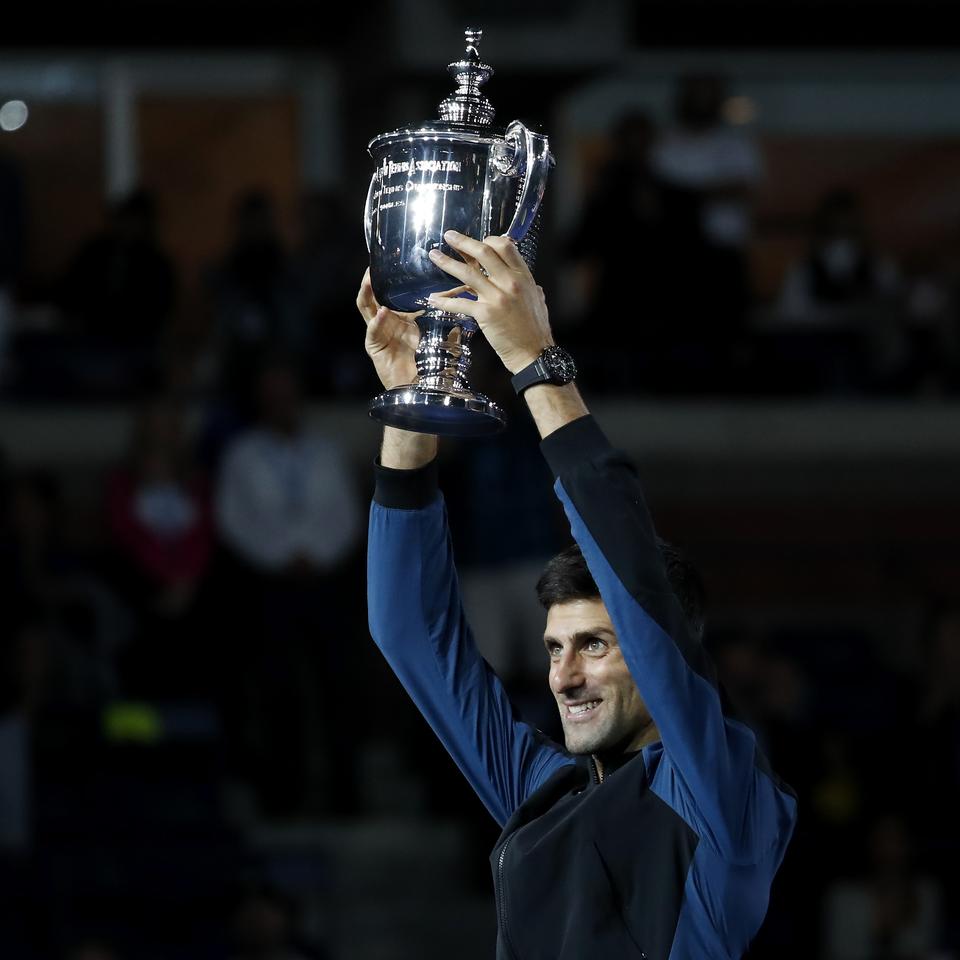 Nova Iorque - 7 De Setembro De 2018: 13 Vezes Campeão Do Grand Slam Novak  Djokovic Da Sérvia Em Ação Durante Seu Jogo 2018 Us Open Round Of 32 No  Centro Nacional