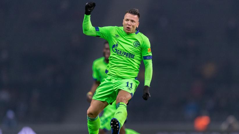 Bundesliga, 19. Spieltag: Schalkes Jewhen Konopljanka jubelt nach seinem Tor gegen Hertha.