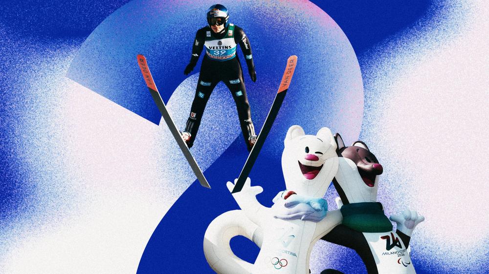 Quiz zu den Olympischen Spielen: Welche Tiere verkörpern die Maskottchen Tina und Milo, wie hieß der frühe Vorläufer des Biathlons, und welcher Skispringer wurde sowohl im Parallel- als auch im V‑Stil Olympiasieger?