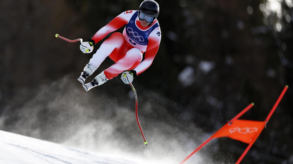 Olympiaabfahrt in Bormio: "Es ist mein Beruf, ich mache das jeden Tag" – Franjo von Allmen auf der Piste von Bormio.