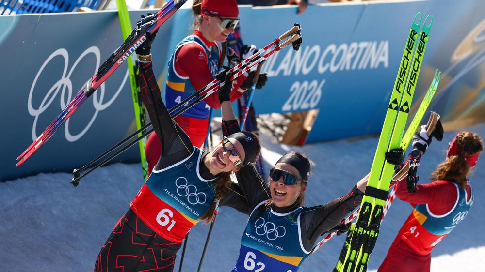 MIlano Cortina 2026: Bronze im Teamsprint: Das deutsche Langlaufduo Laura Gimmler (links) und Coletta Rydzek