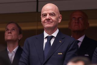 Fußball-WM 2026: FIFA president Gianni Infantino looks on during the World Cup round of 32 soccer match between Ivory Coast and Norway in Arlington, Texas, near Dallas, Tuesday, June 30, 2026. (AP Photo/Sam Hodde)