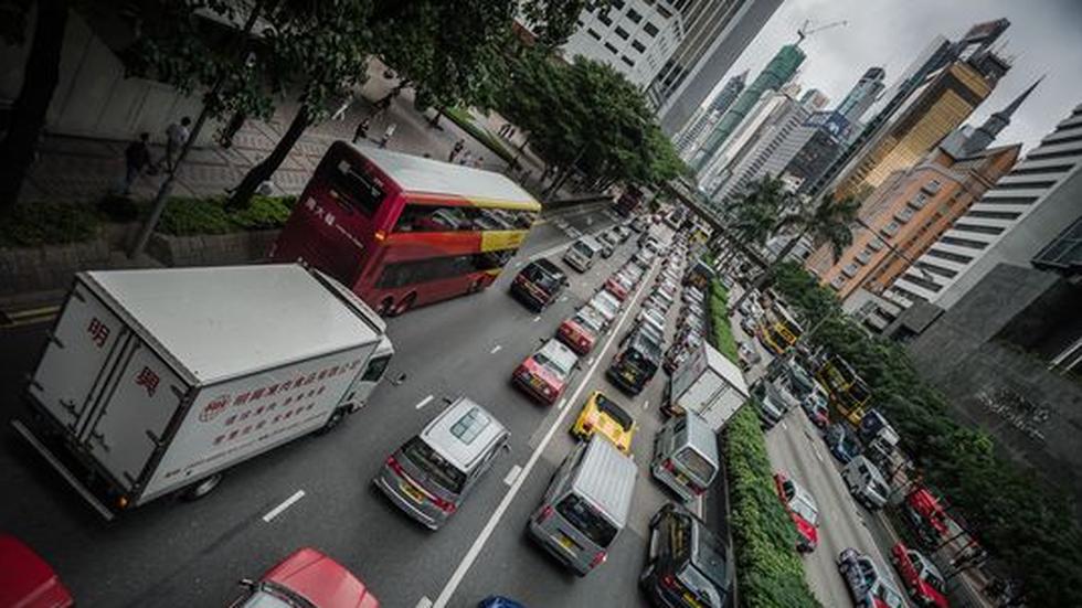 Nachhaltigkeit: Dichter Straßenverkehr in Hongkong