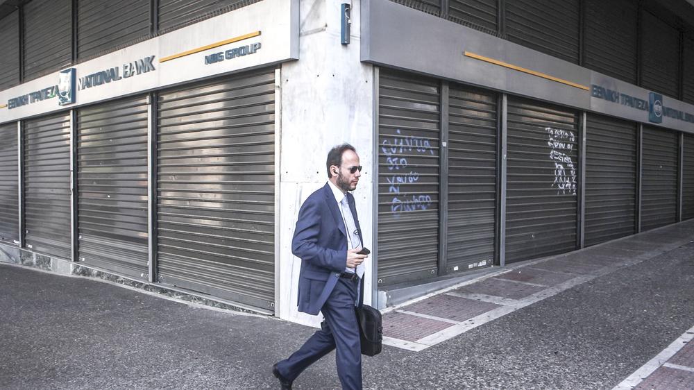 Griechenland: Eine geschlossene Bank in Athen