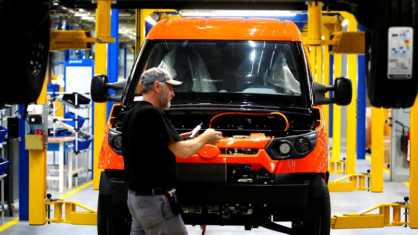 Deutsche Post: Ein StreetScooter während der Fertigung in Dueren bei Köln