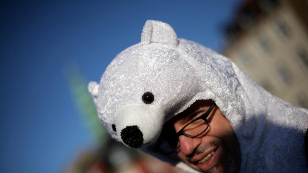 CO2-Grenzausgleich: Protest im Eisbärkostüm während des Klimagipfels in Kopenhagen