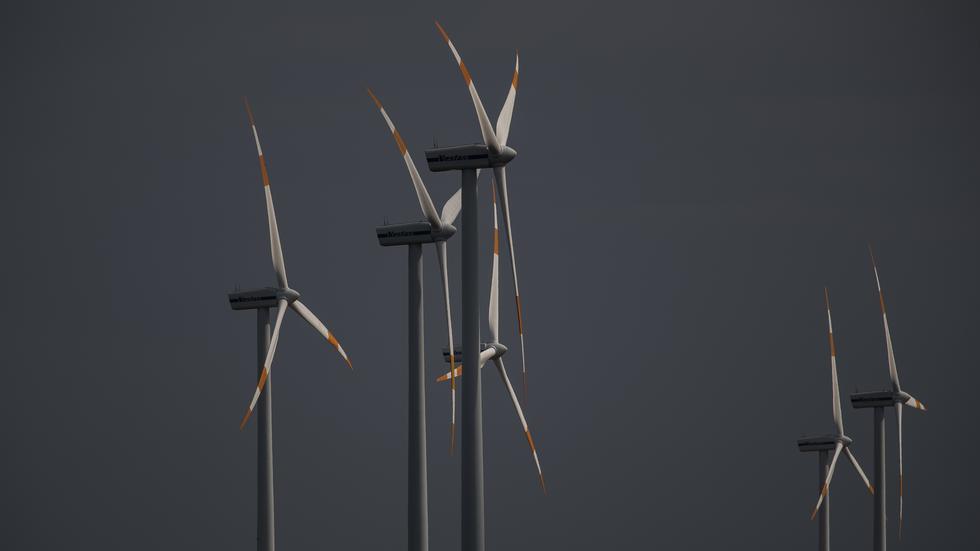 Windkraft: Windräder in Jackerath, Nordrhein-Westfalen. Das Bundesland errichtete letztes Jahr 38 neue Windkraftanlagen.