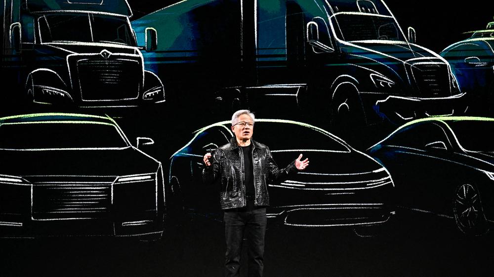  Nvidia CEO Jensen Huang  während einer Veranstaltung in Las Vegas zu Beginn des Jahres