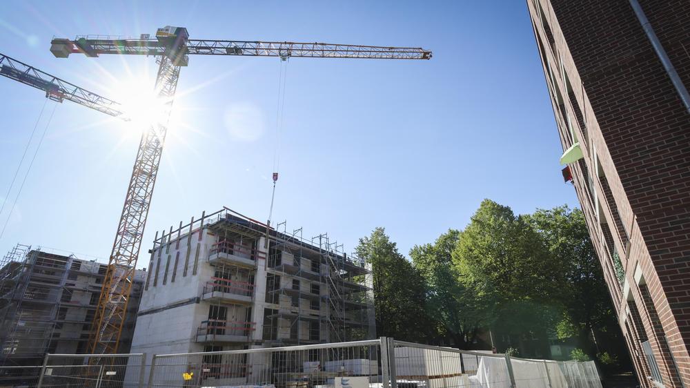 Konjunktur: Baustelle in Hamburg-Rothenburgsort: In der Baubranche sind die Umsätze im August gesunken.