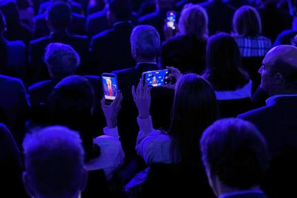 Donald Trump: People film President Donald Trump during his speech at the World Economic Forum in Davos, Switzerland, Wednesday, Jan. 21, 2026.