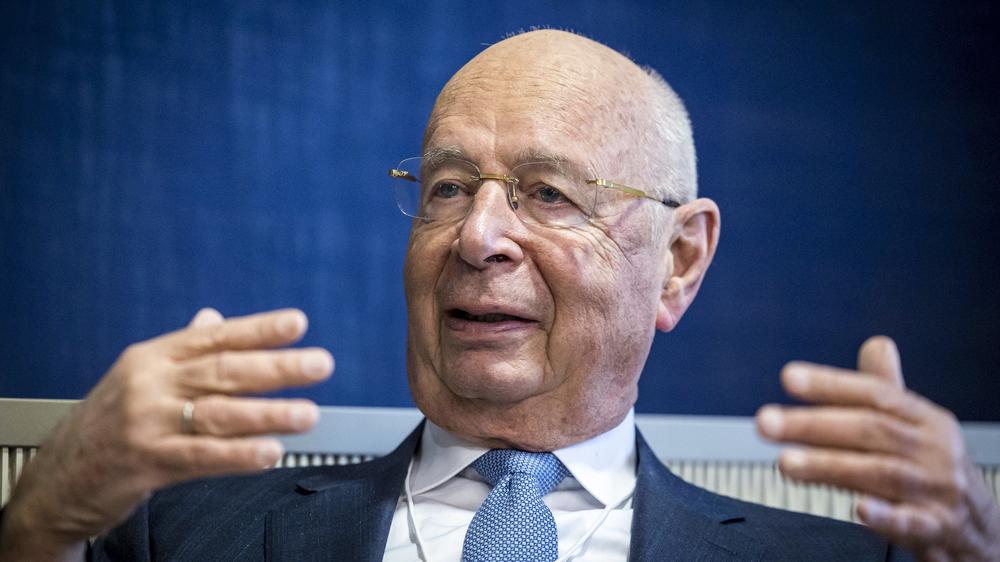  Klaus Schwab, der Gründer  Weltwirtschaftsforum WEF, aufgenommen während des Forums im Januar 2024.