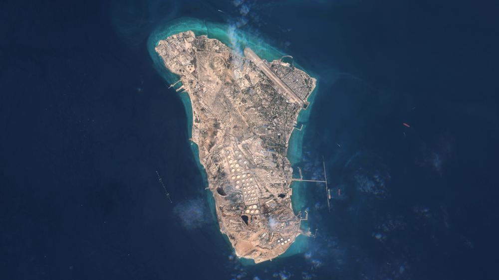 Iranische Insel Kharg: Satellitenblick auf Kharg