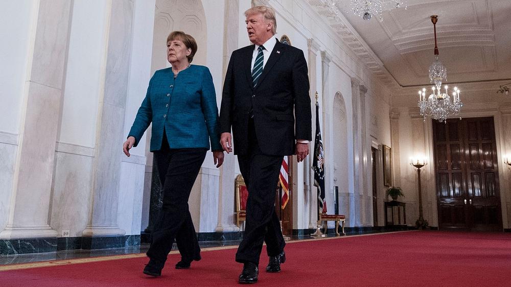 Freihandelsabkommen: Bundeskanzlerin Angela Merkel und US-Präsident Donald Trump im Weißen Haus