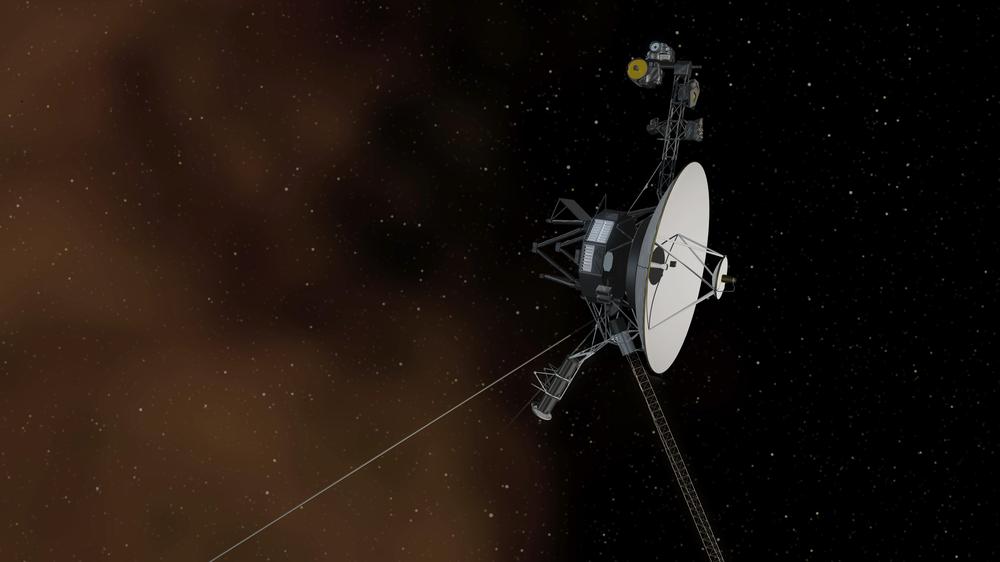 Raumsonde: Die Raumsonde Voyager 1 ist seit 46 Jahren im All unterwegs – unter anderem mit einer goldenen Schallplatte an Bord.