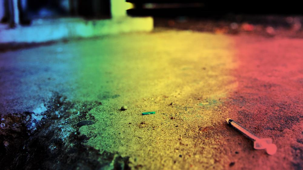 Europäischer Drogenbericht: Eine Heroinspitze auf der Straße, fotografiert in der US-Stadt Philadelphia, Pennsylvania 