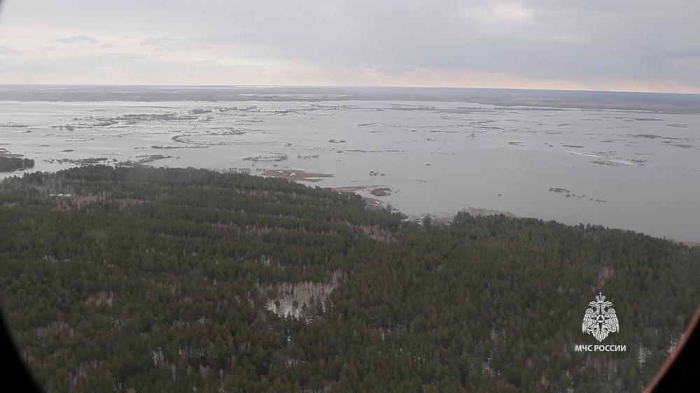 Russland: Überschwemmtes Gebiet in der Region Kurgan in Russland