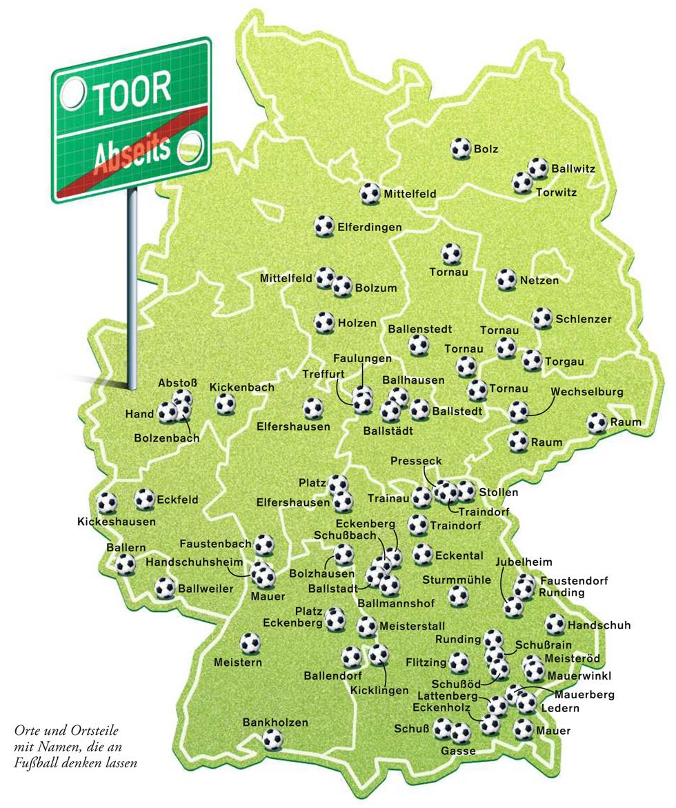 Deutschlandkarte: Orte, die nach Fußball klingen | ZEITmagazin