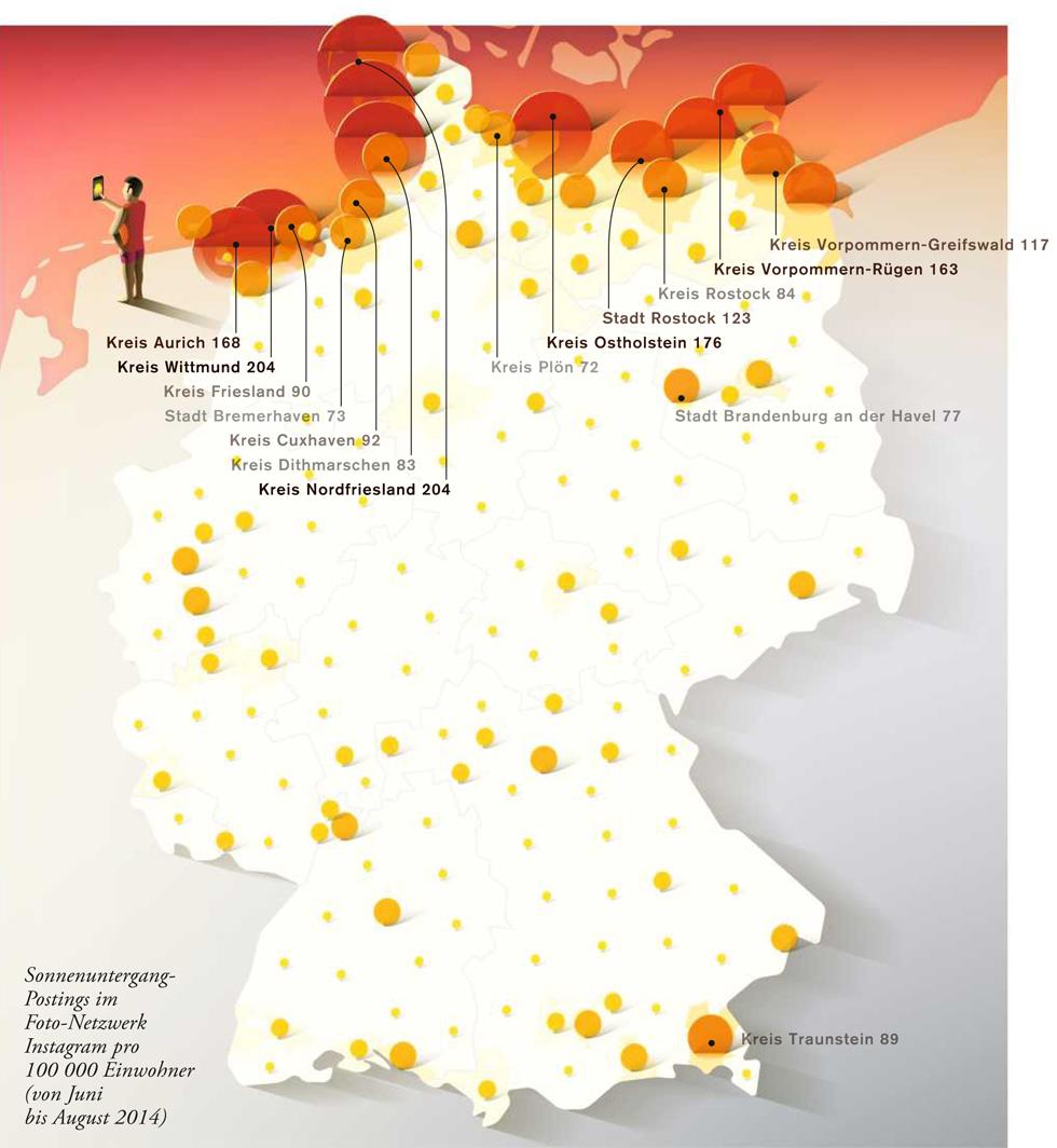 Deutschlandkarte: Beliebte Sonnenuntergänge | ZEITmagazin